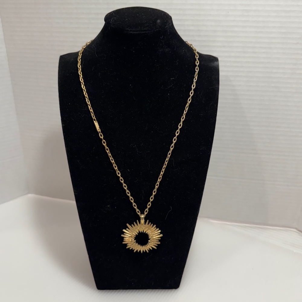Vintage Sarah Coventry Outer Space Starburst Necklace Gold Tone